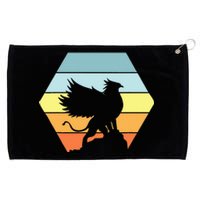 Griffin Retro Vintage Sunset Lion Eagle Mythical Creature Grommeted Golf Towel