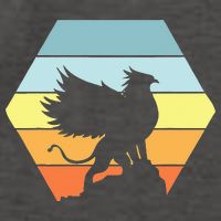 Griffin Retro Vintage Sunset Lion Eagle Mythical Creature Vector Backpack