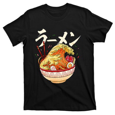 Great Ramen Wave Of Kanagawa Japanese Noodles Udon Kanji T-Shirt