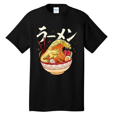 Great Ramen Wave Of Kanagawa Japanese Noodles Udon Kanji Tall T-Shirt