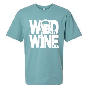 Gym Rats Wod Now Wine Later Gift Sueded Cloud Jersey T-Shirt