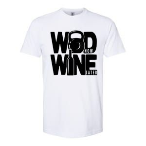 Gym Rats Wod Now Wine Later Gift Softstyle CVC T-Shirt