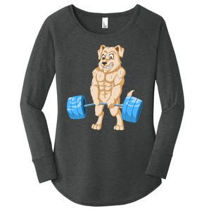 Golden Retriver Weightlifting Women's Perfect Tri Tunic Long Sleeve Shirt