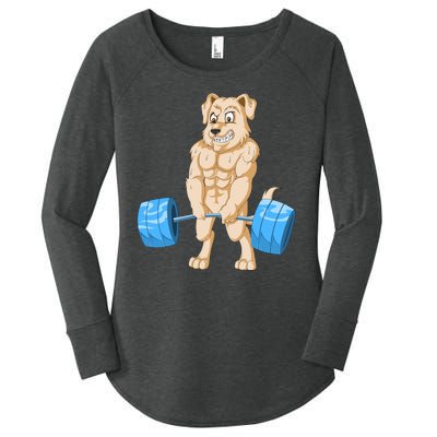 Golden Retriver Weightlifting Women's Perfect Tri Tunic Long Sleeve Shirt