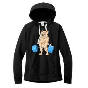 Golden Retriver Weightlifting Women's Fleece Hoodie