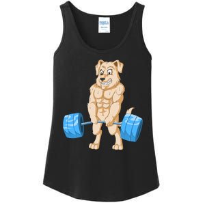 Golden Retriver Weightlifting Ladies Essential Tank