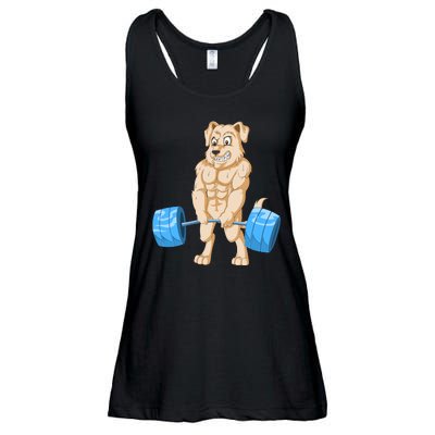 Golden Retriver Weightlifting Ladies Essential Flowy Tank