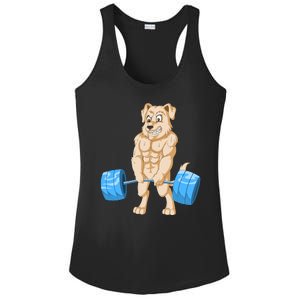 Golden Retriver Weightlifting Ladies PosiCharge Competitor Racerback Tank