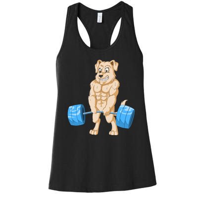 Golden Retriver Weightlifting Women's Racerback Tank