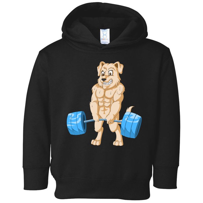 Golden Retriver Weightlifting Toddler Hoodie