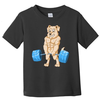 Golden Retriver Weightlifting Toddler T-Shirt