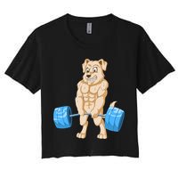 Golden Retriver Weightlifting Women's Crop Top Tee