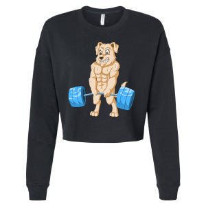 Golden Retriver Weightlifting Cropped Pullover Crew