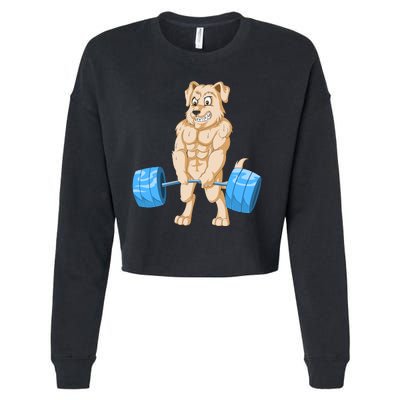 Golden Retriver Weightlifting Cropped Pullover Crew