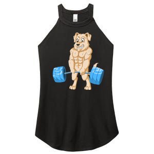 Golden Retriver Weightlifting Women's Perfect Tri Rocker Tank