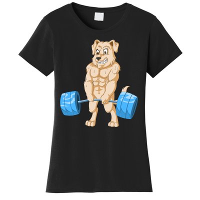 Golden Retriver Weightlifting Women's T-Shirt