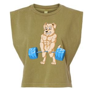 Golden Retriver Weightlifting Garment-Dyed Women's Muscle Tee