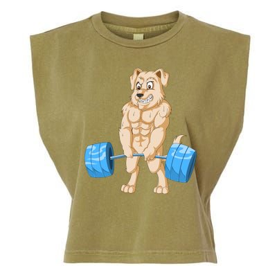 Golden Retriver Weightlifting Garment-Dyed Women's Muscle Tee