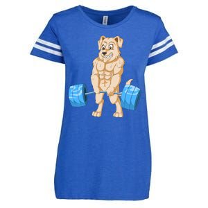 Golden Retriver Weightlifting Enza Ladies Jersey Football T-Shirt