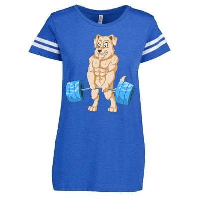 Golden Retriver Weightlifting Enza Ladies Jersey Football T-Shirt