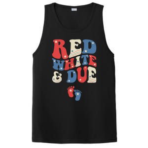 Groovy Red White And Due Baby Reveal 4th of July Matching PosiCharge Competitor Tank