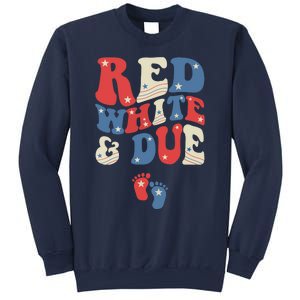 Groovy Red White And Due Baby Reveal 4th of July Matching Sweatshirt