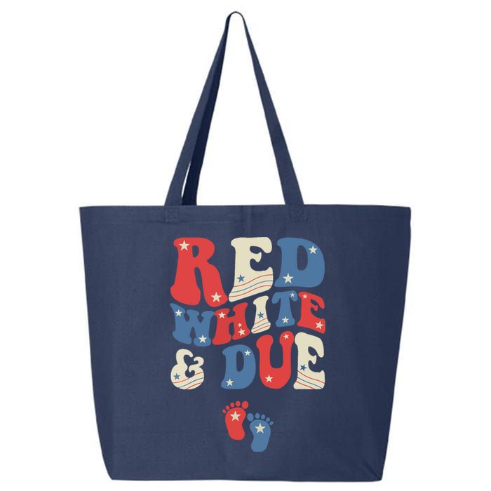 Groovy Red White And Due Baby Reveal 4th of July Matching 25L Jumbo Tote