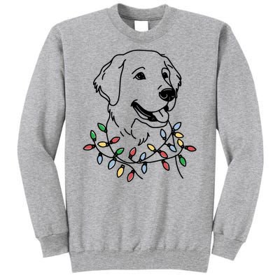 Golden Retriever With Christmas Lights Tall Sweatshirt