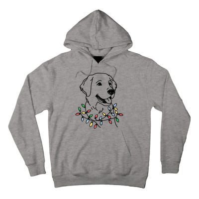 Golden Retriever With Christmas Lights Tall Hoodie