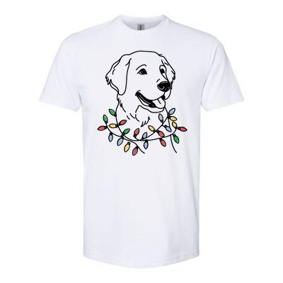 Golden Retriever With Christmas Lights Softstyle CVC T-Shirt