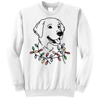 Golden Retriever With Christmas Lights Sweatshirt