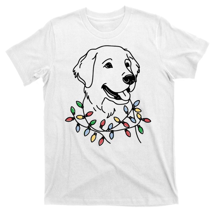 Golden Retriever With Christmas Lights T-Shirt