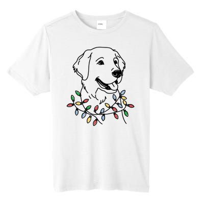 Golden Retriever With Christmas Lights Tall Fusion ChromaSoft Performance T-Shirt