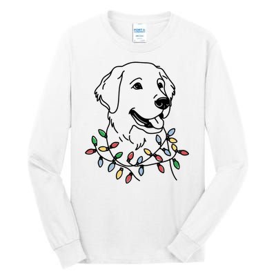 Golden Retriever With Christmas Lights Tall Long Sleeve T-Shirt