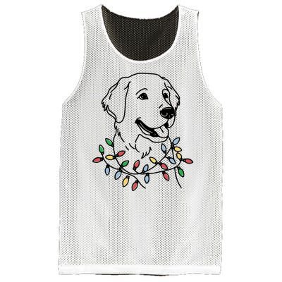 Golden Retriever With Christmas Lights Mesh Reversible Basketball Jersey Tank