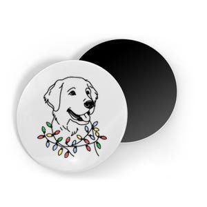 Golden Retriever With Christmas Lights Magnet