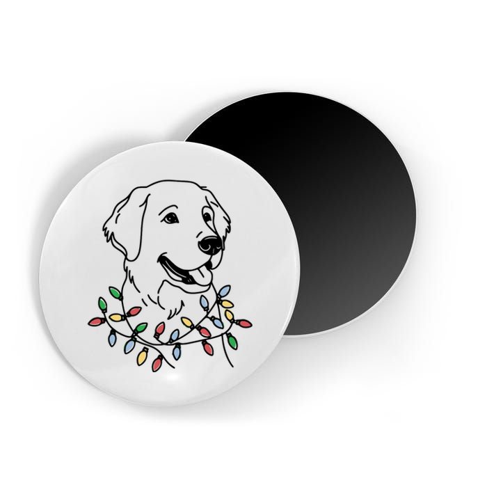 Golden Retriever With Christmas Lights Magnet