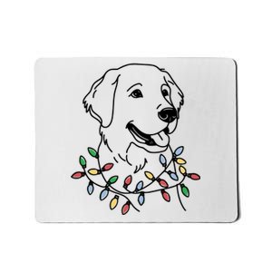 Golden Retriever With Christmas Lights Mousepad