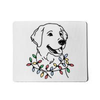 Golden Retriever With Christmas Lights Mousepad