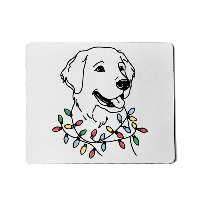 Golden Retriever With Christmas Lights Mousepad