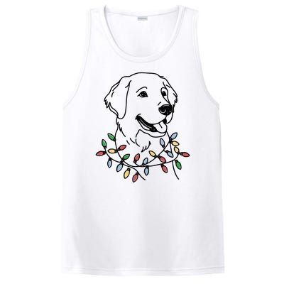 Golden Retriever With Christmas Lights PosiCharge Competitor Tank