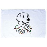 Golden Retriever With Christmas Lights Microfiber Hand Towel