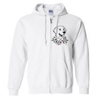 Golden Retriever With Christmas Lights Full Zip Hoodie