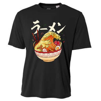 Great Ramen Wave Of Kanagawa Japanese Noodles Udon Kanji Cooling Performance Crew T-Shirt