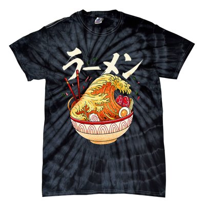 Great Ramen Wave Of Kanagawa Japanese Noodles Udon Kanji Tie-Dye T-Shirt