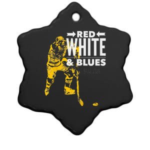 Ggt Red White And Blues Saint Louis Hockey Ceramic Star Ornament