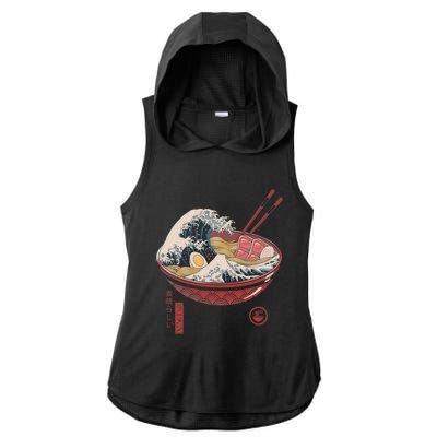 Great Ramen Wave Ladies PosiCharge Tri-Blend Wicking Draft Hoodie Tank