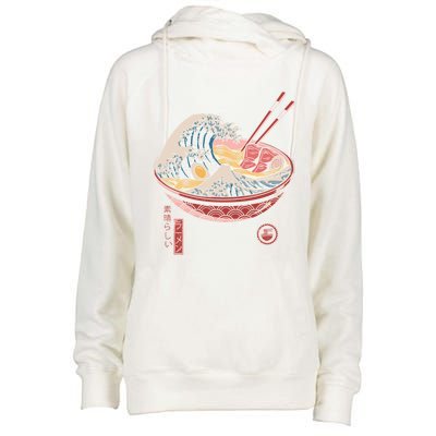 Great Ramen Wave Womens Funnel Neck Pullover Hood