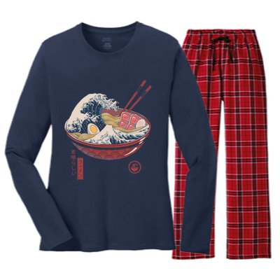 Great Ramen Wave Women's Long Sleeve Flannel Pajama Set 