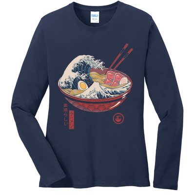 Great Ramen Wave Ladies Long Sleeve Shirt